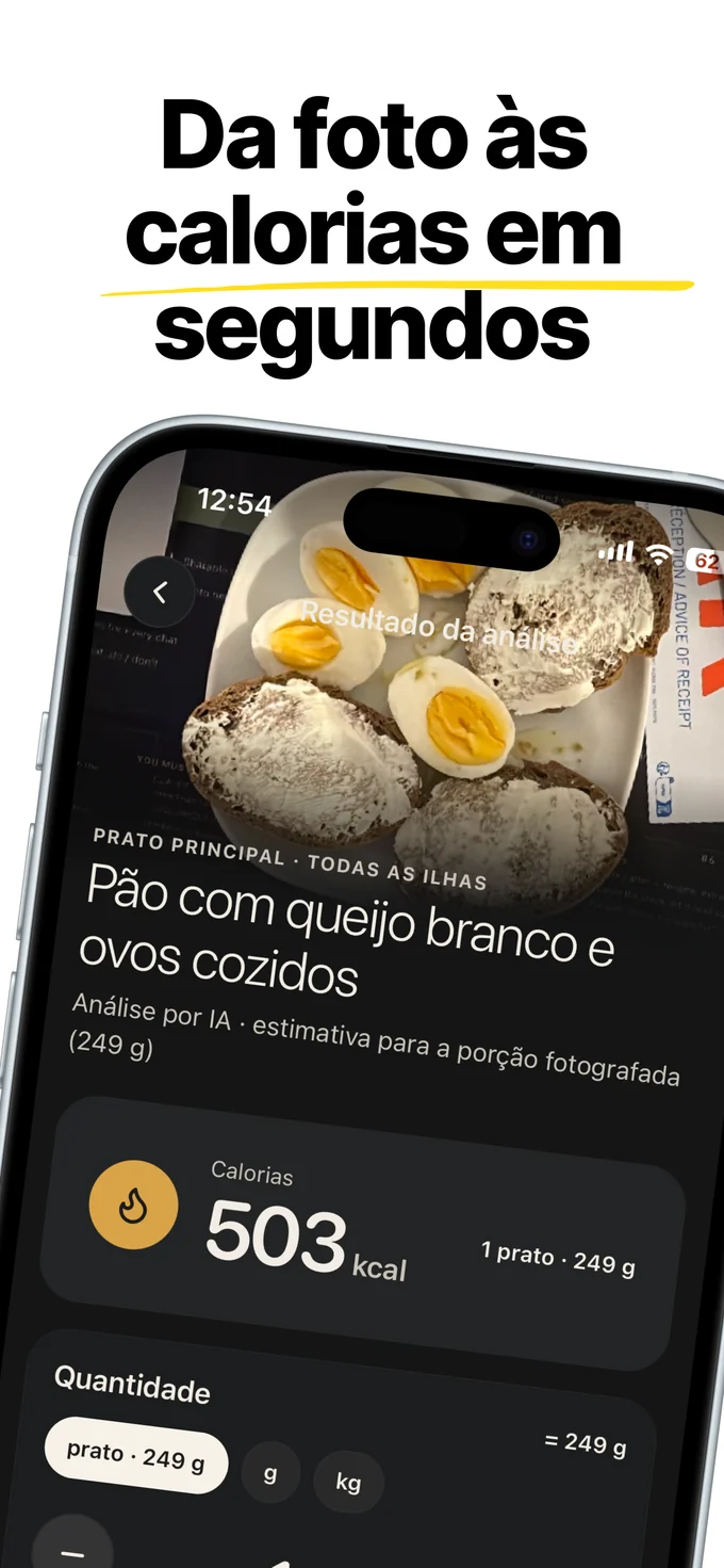 SmartCal a analisar a fotografia de um prato